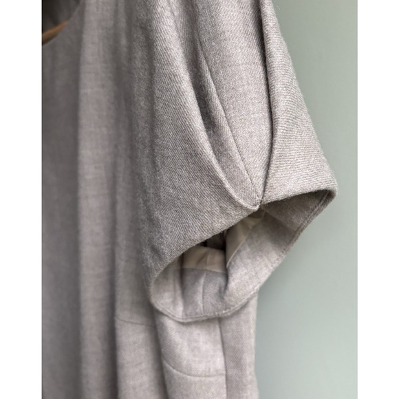 BANANA REPUBLIC Short Sleeve Wool Sheath Dress | Size 6 Neutral Beige Minimalist - Picture 9 of 15